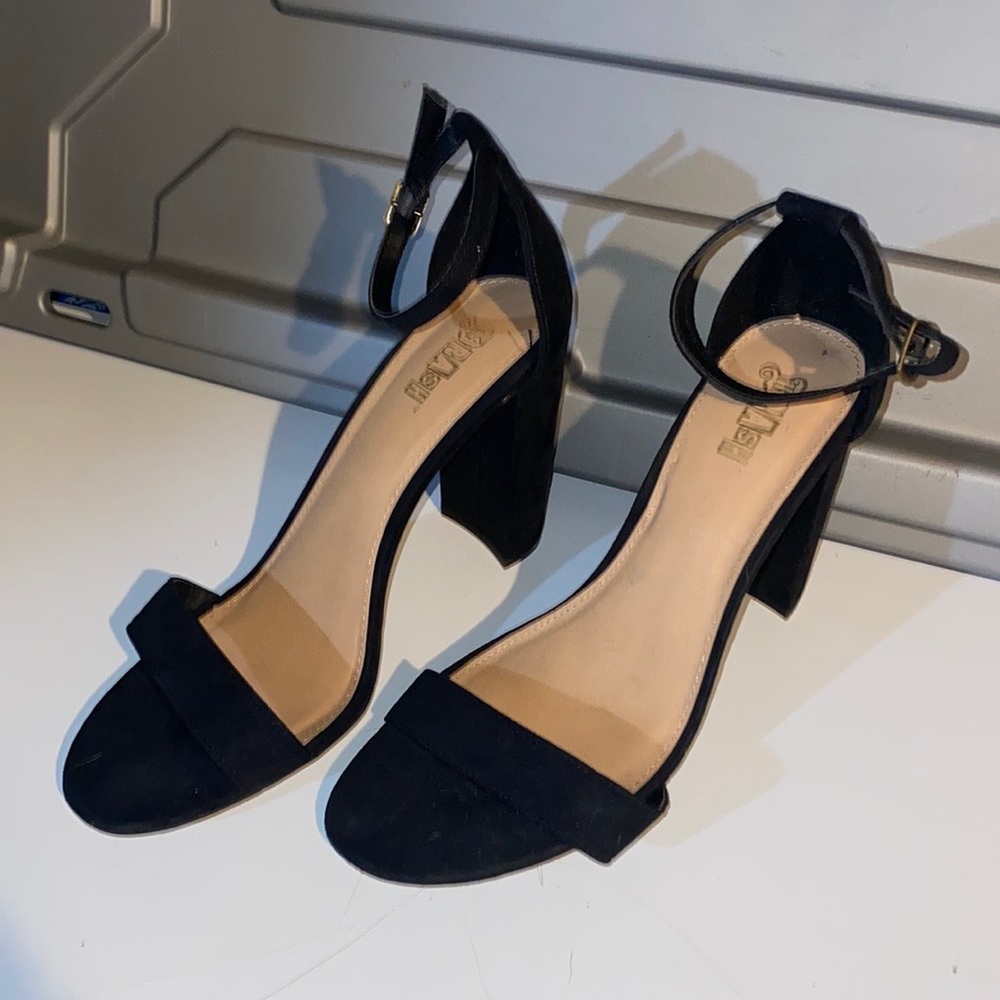 Black chunky Strapy heels